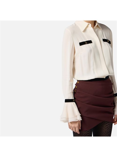 Camicia in georgette con bottoni gioiello ELISABETTA FRANCHI | CA13157E2/EF1